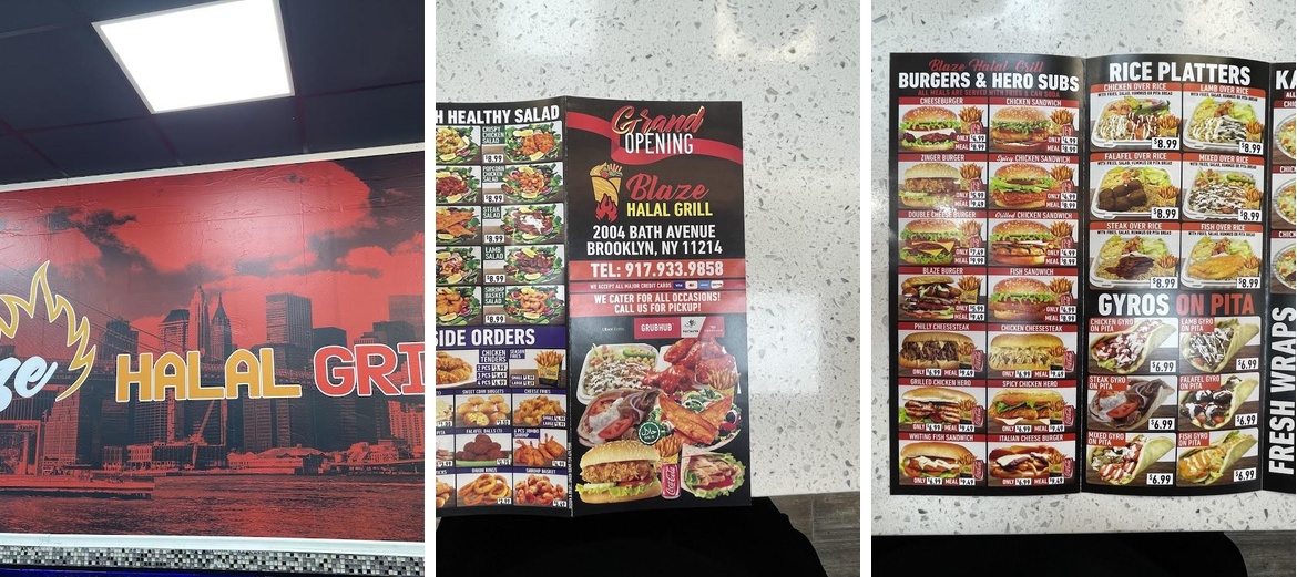 Blaze Halal Grill Menu